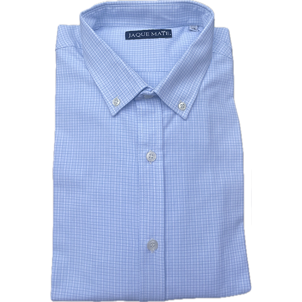 Camisa Popelin Cuadros azules y blanco