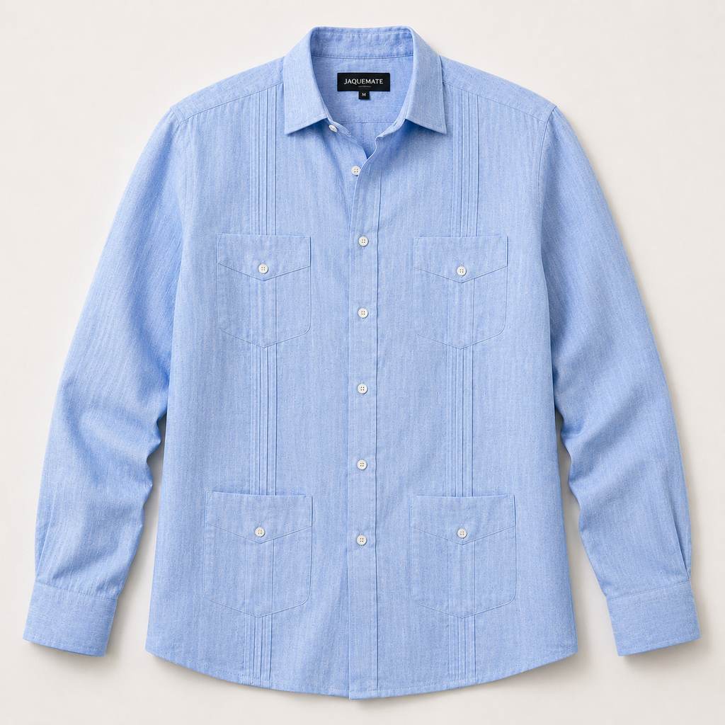 GUAYABERA de Lino AZUL VARADERO