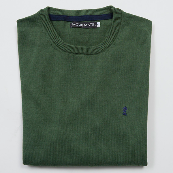 Jersey Liso Cuello Caja Verde Militar