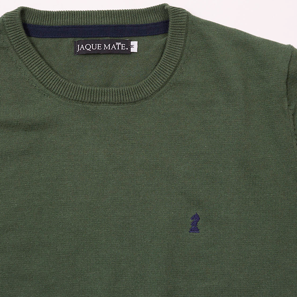 Jersey Liso Cuello Caja Verde Militar