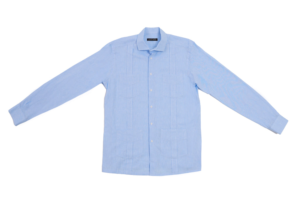 GUAYABERA SANTA FE AZUL CELESTE