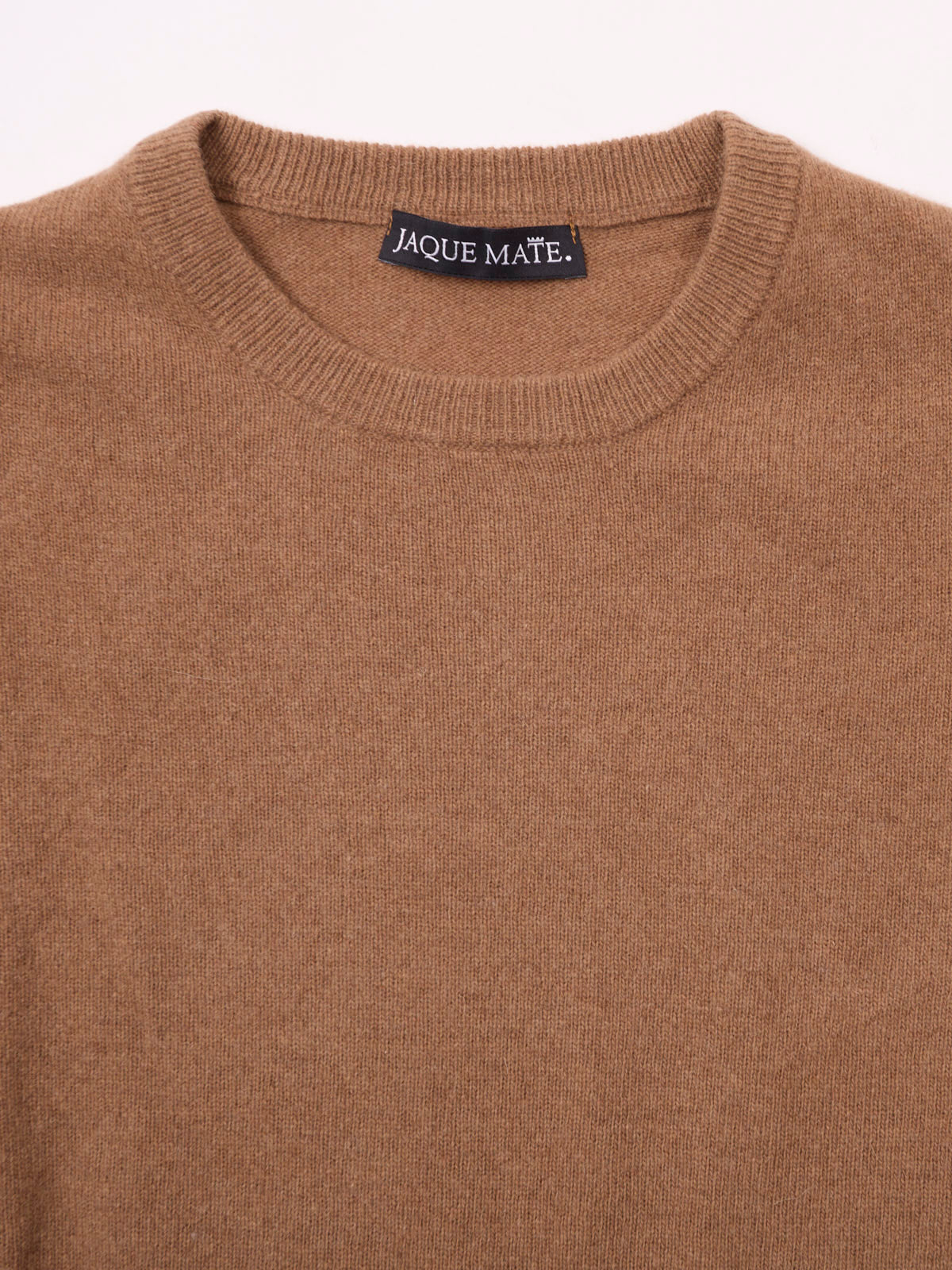 Jersey Liso Lambswool Cuello Caja Camel Topo