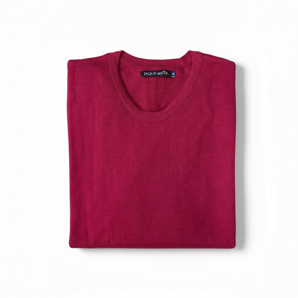 JERSEY CUELLO CAJA DE LANA MERINO BURDEOS