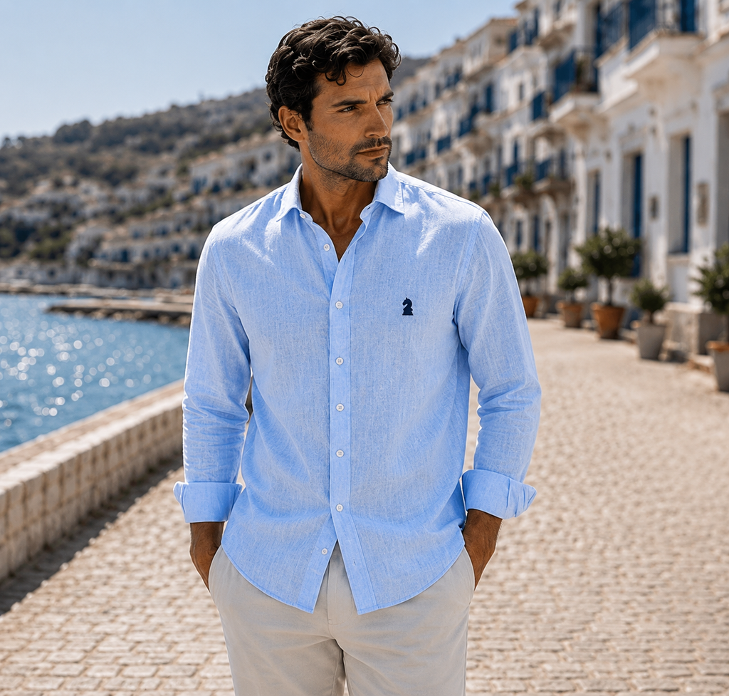 CAMISA LINO CELESTE FORMENTERA