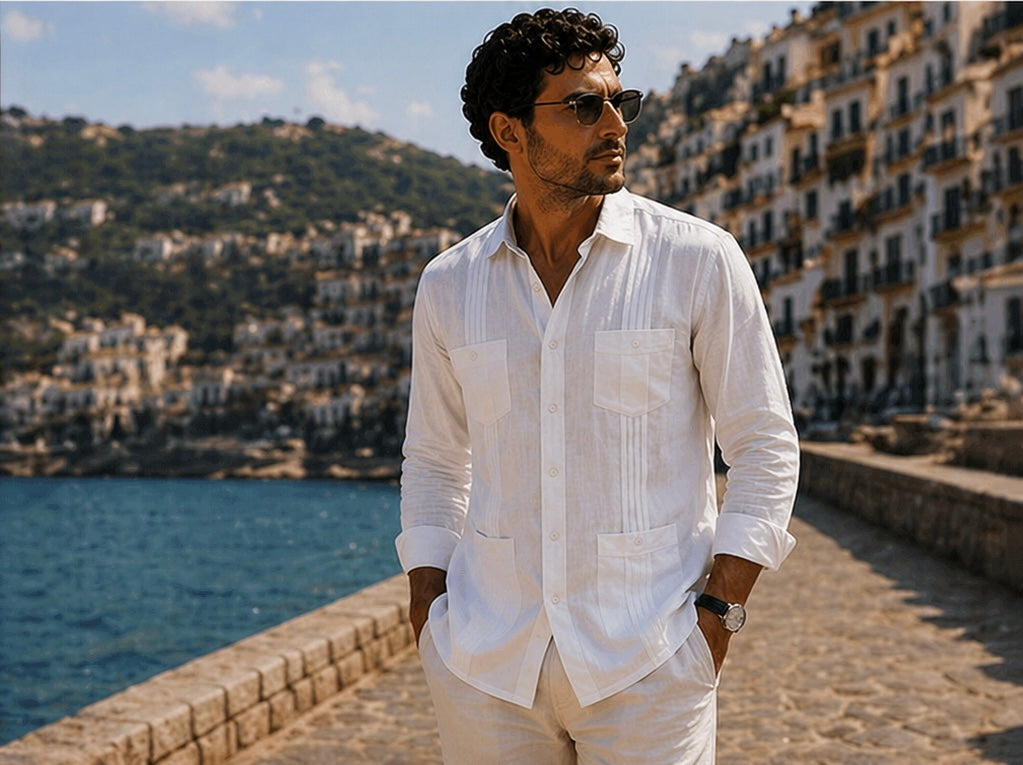 GUAYABERA de Lino BLANCO HABANA