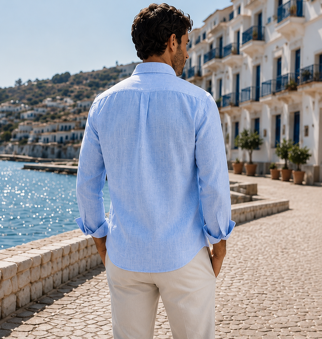 CAMISA LINO CELESTE FORMENTERA