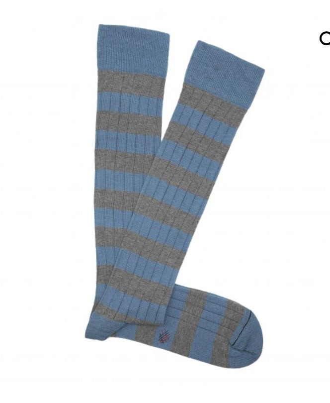 Calcetines Caña Alta Rayas Gris-Steward