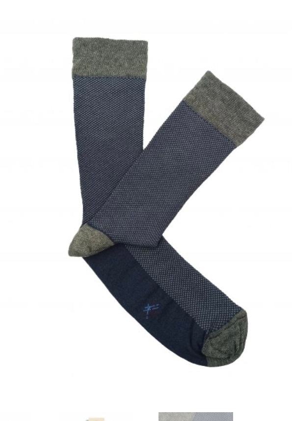 Calcetines Caña Baja Ojo de Perdiz Marino-Gris