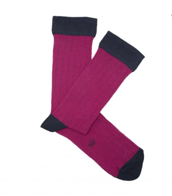 Calcetines Caña Baja Canale Fucsia-Marino