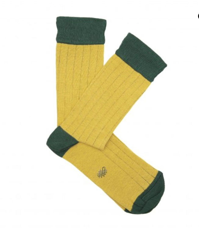 Calcetines Caña Baja Canale Curry-Evergreen
