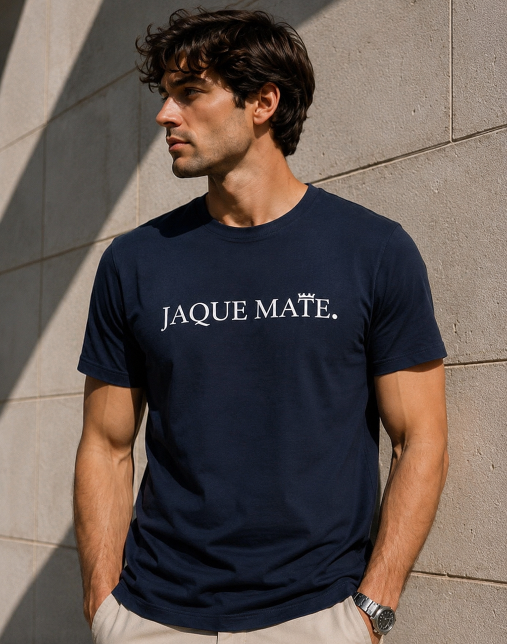 Camiseta JAQUE MATE T-Shirt Navy — Organic Cotton Azul Marino