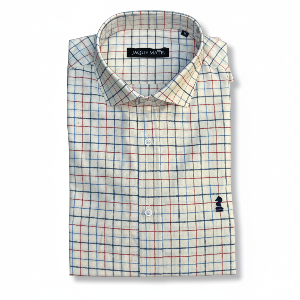 CAMISA CUADRO VILLELA AZUL Y GRANA