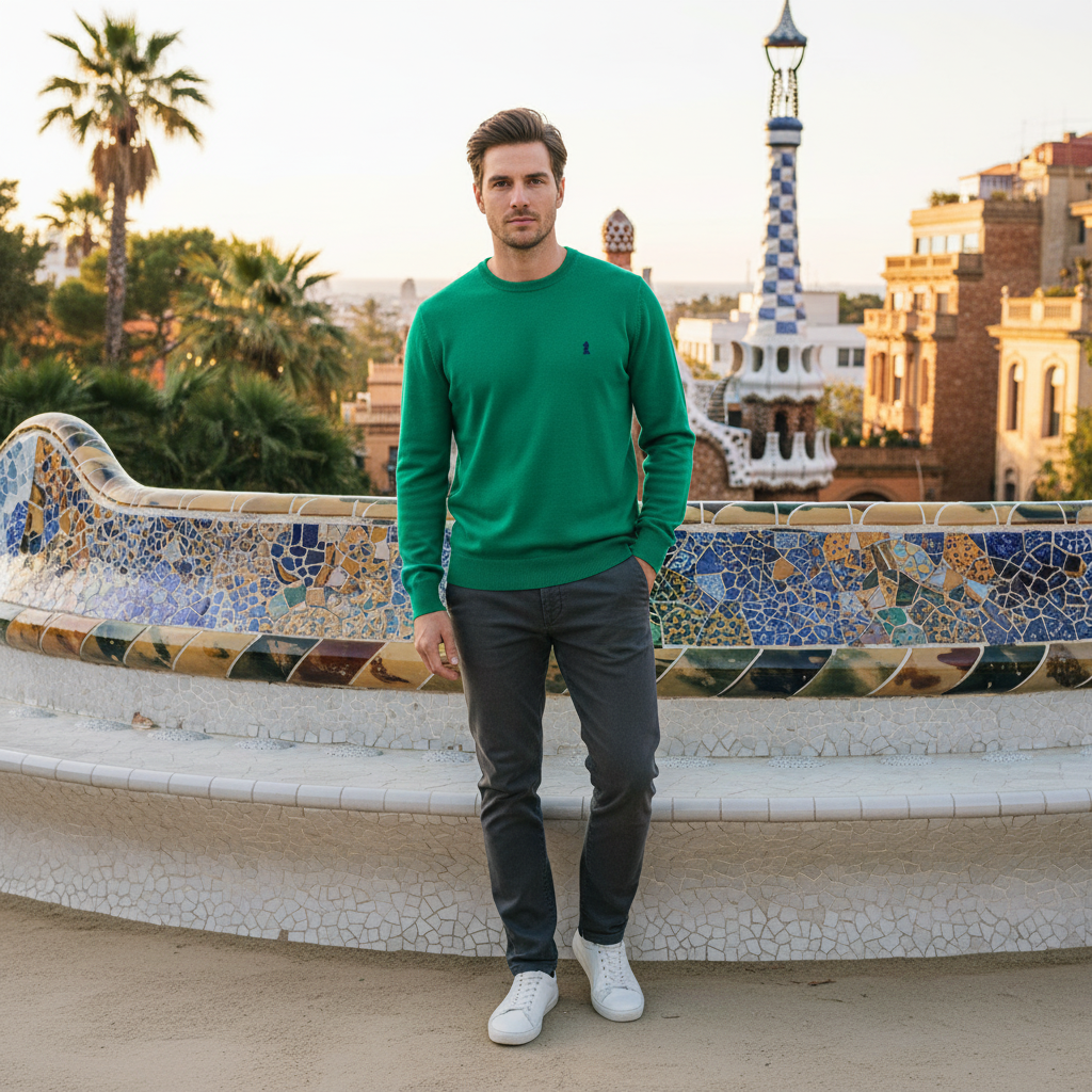 Jersey Liso Cuello Caja Verde Esperanza