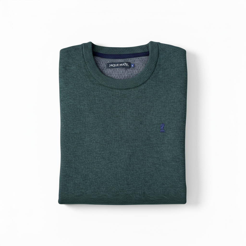 Jersey Liso Cuello Caja Verde Militar