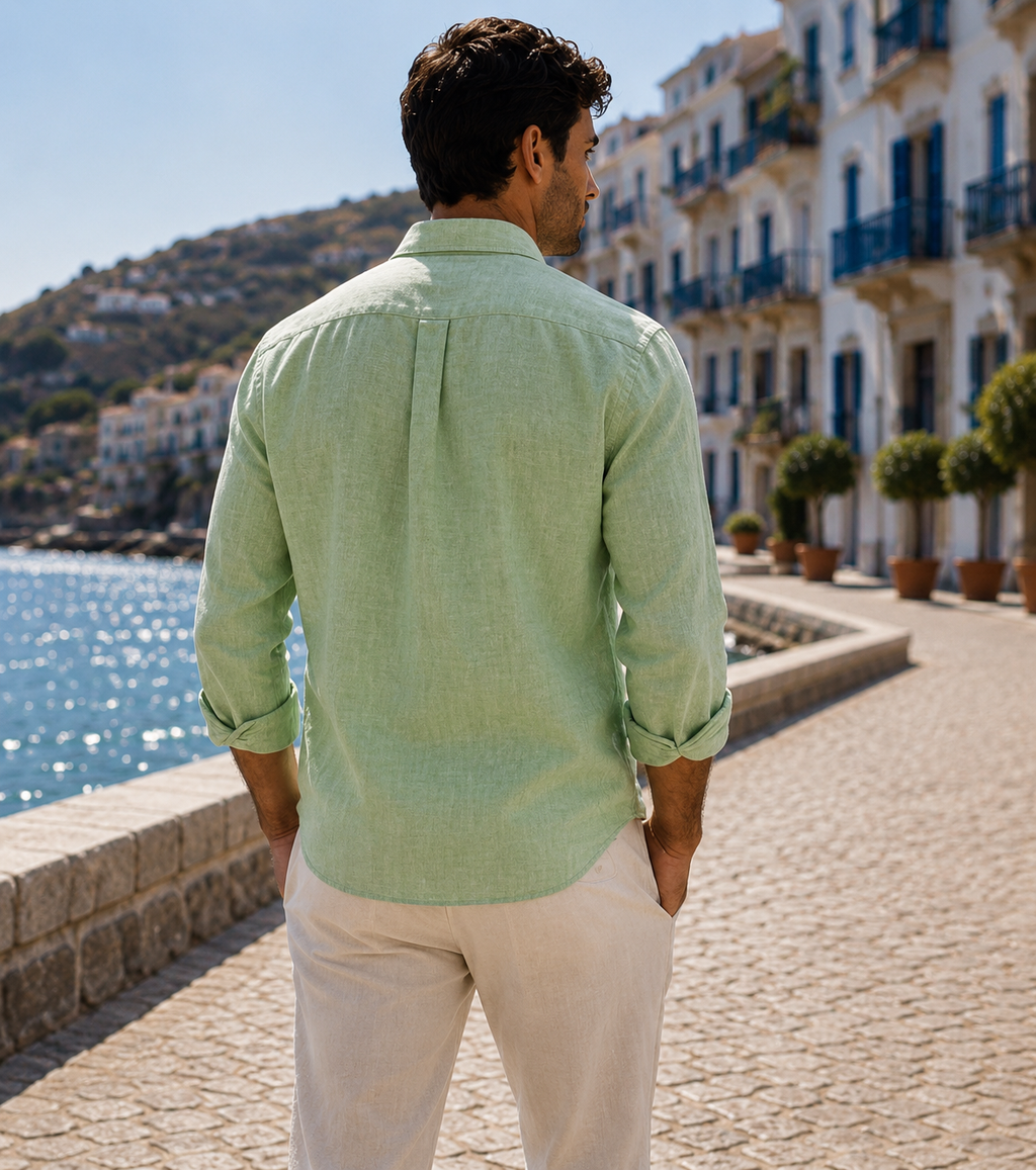CAMISA LINO VERDE CAPRI