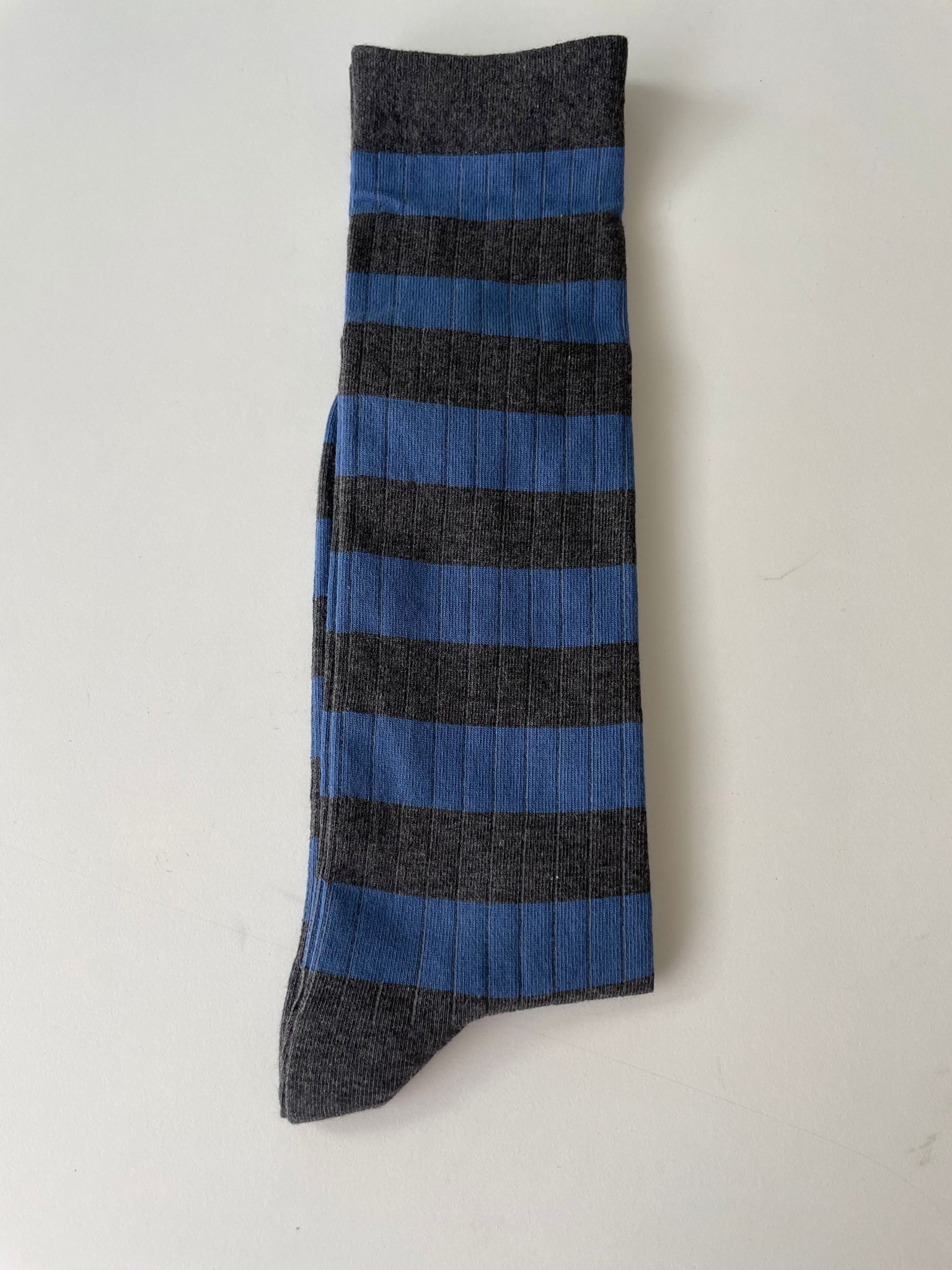 Calcetín Caña Larga Azul y Gris