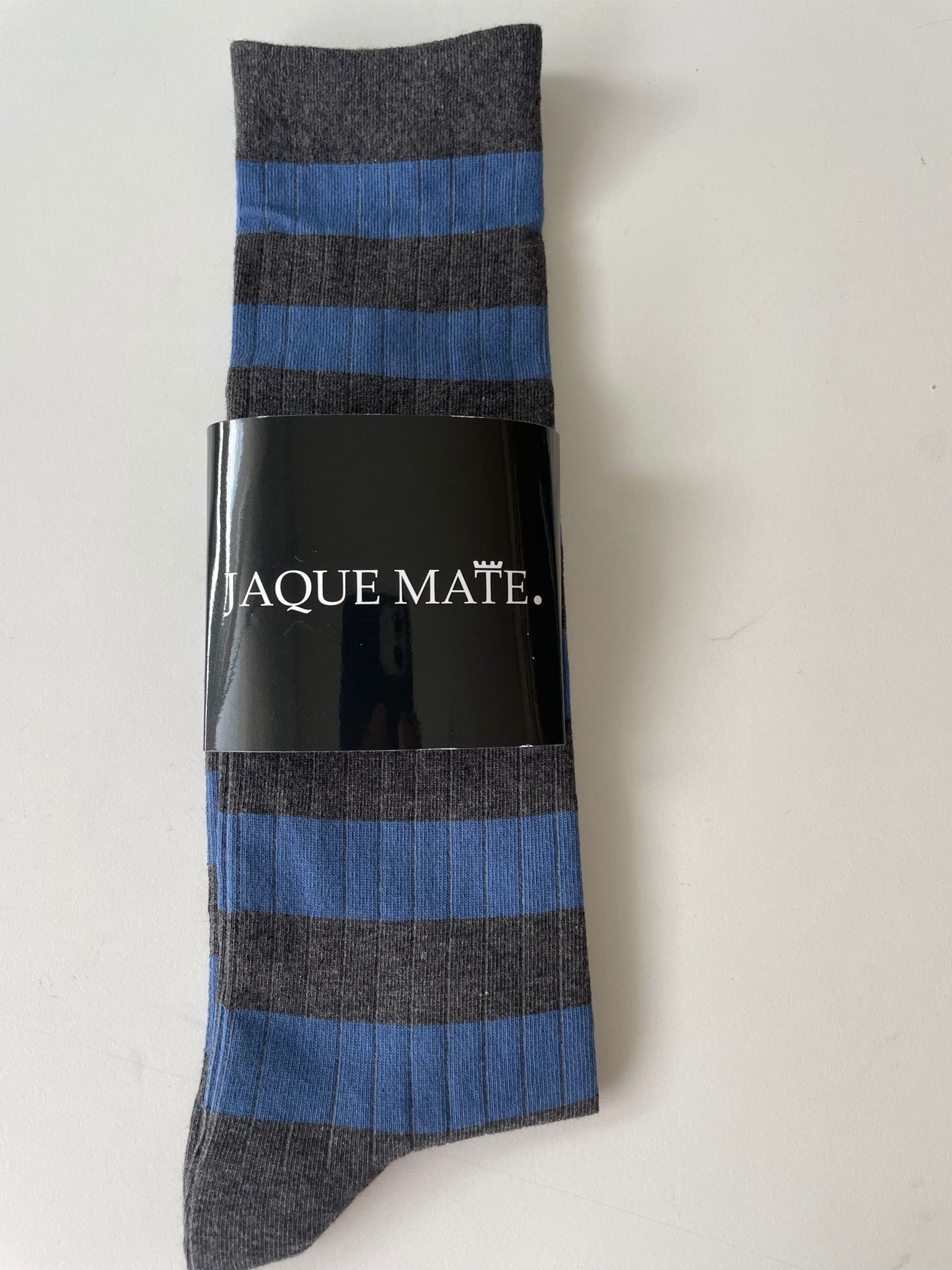 Calcetín Caña Larga Azul y Gris