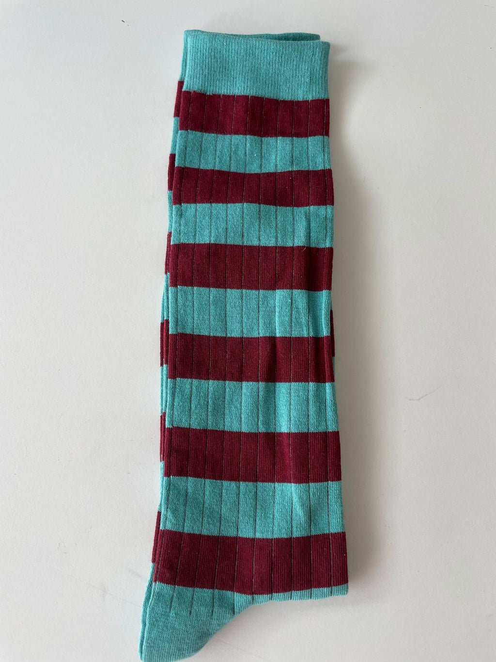 Calcetín Caña Larga Verde y Burdeos