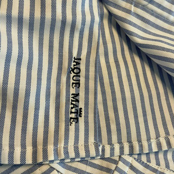 Camisa Popelin Azul Raya Gruesa Blanca