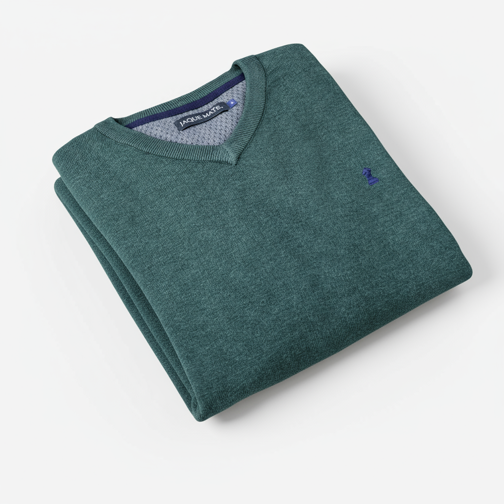 Jersey Liso Cuello Pico Verde Militar