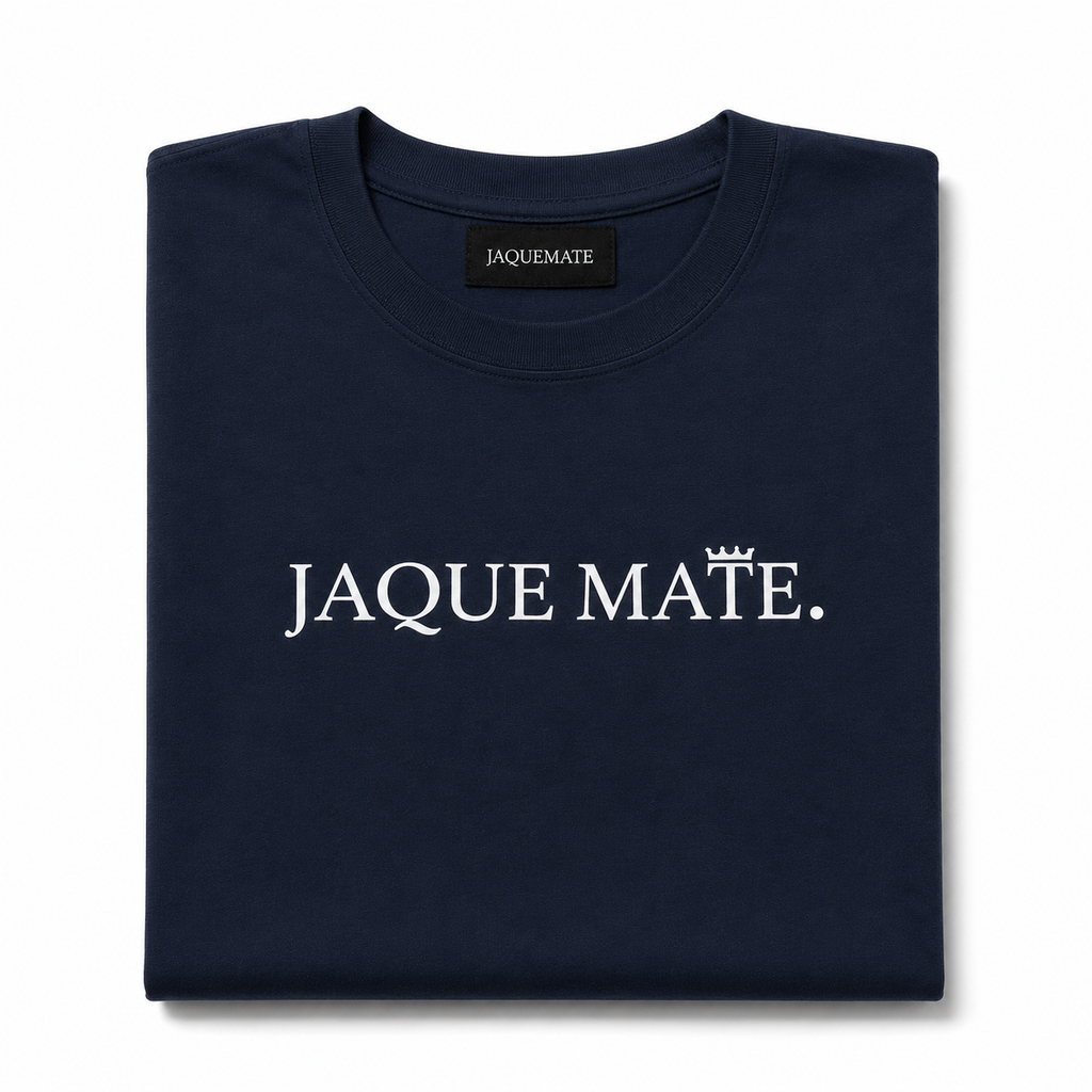 Camiseta JAQUE MATE T-Shirt Navy — Organic Cotton Azul Marino