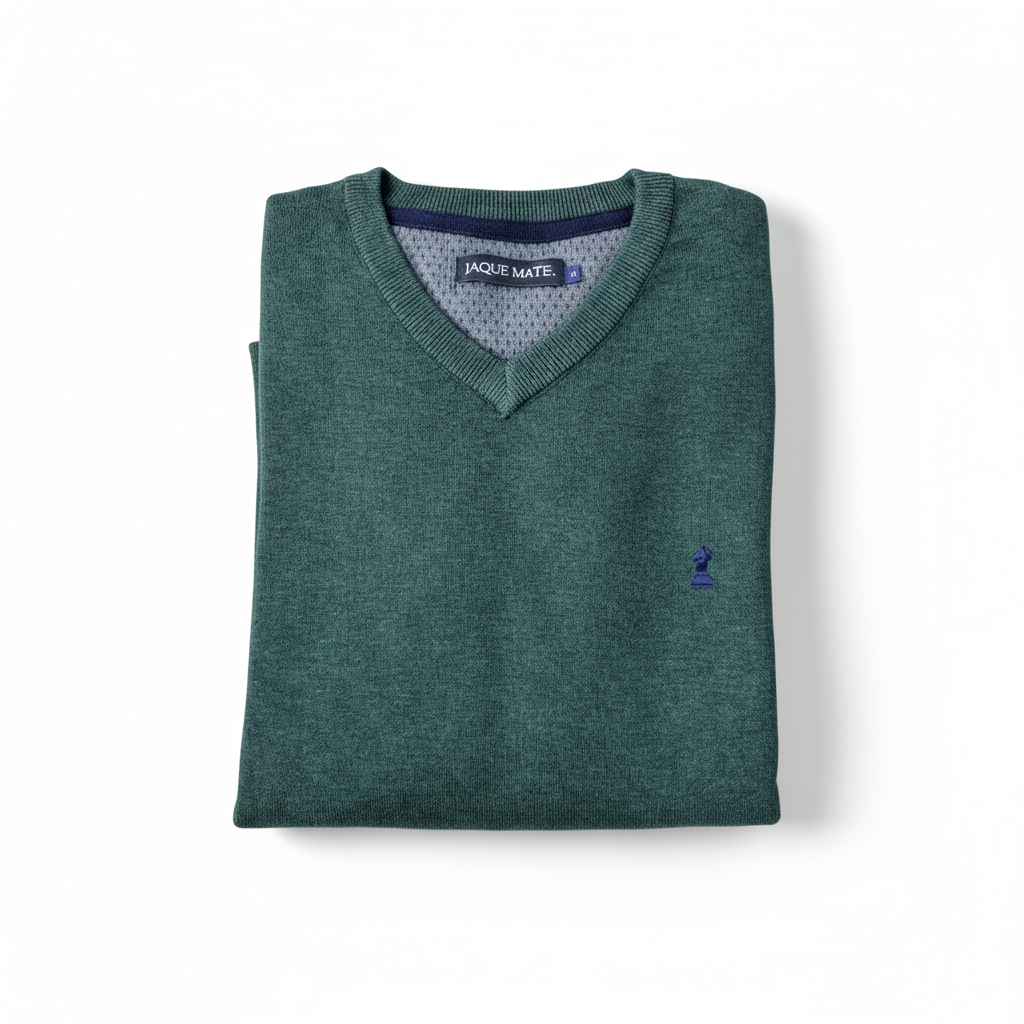 Jersey Liso Cuello Pico Verde Militar