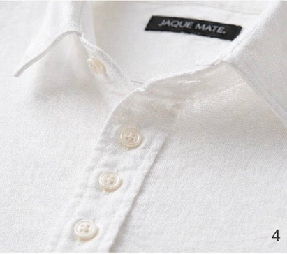 Camisa Polera de Lino Blanca Riviera