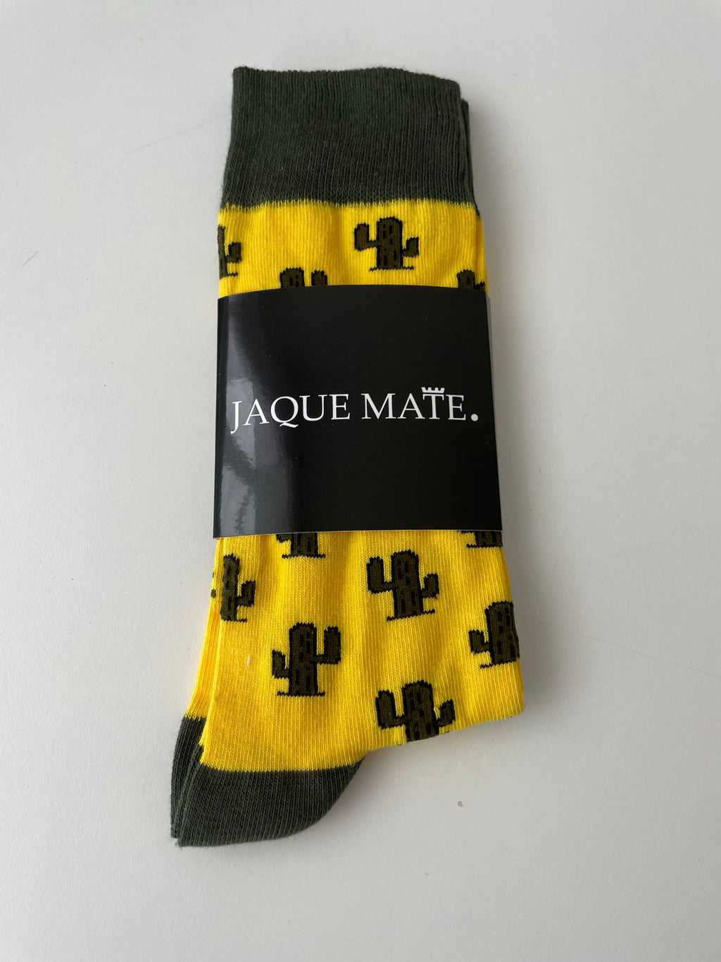 Calcetín Caña Media Amarilla Cáctus