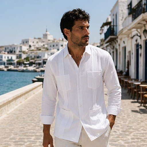 GUAYABERA de Lino BLANCO HABANA