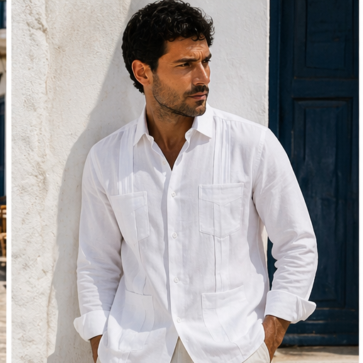 GUAYABERA de Lino BLANCO HABANA