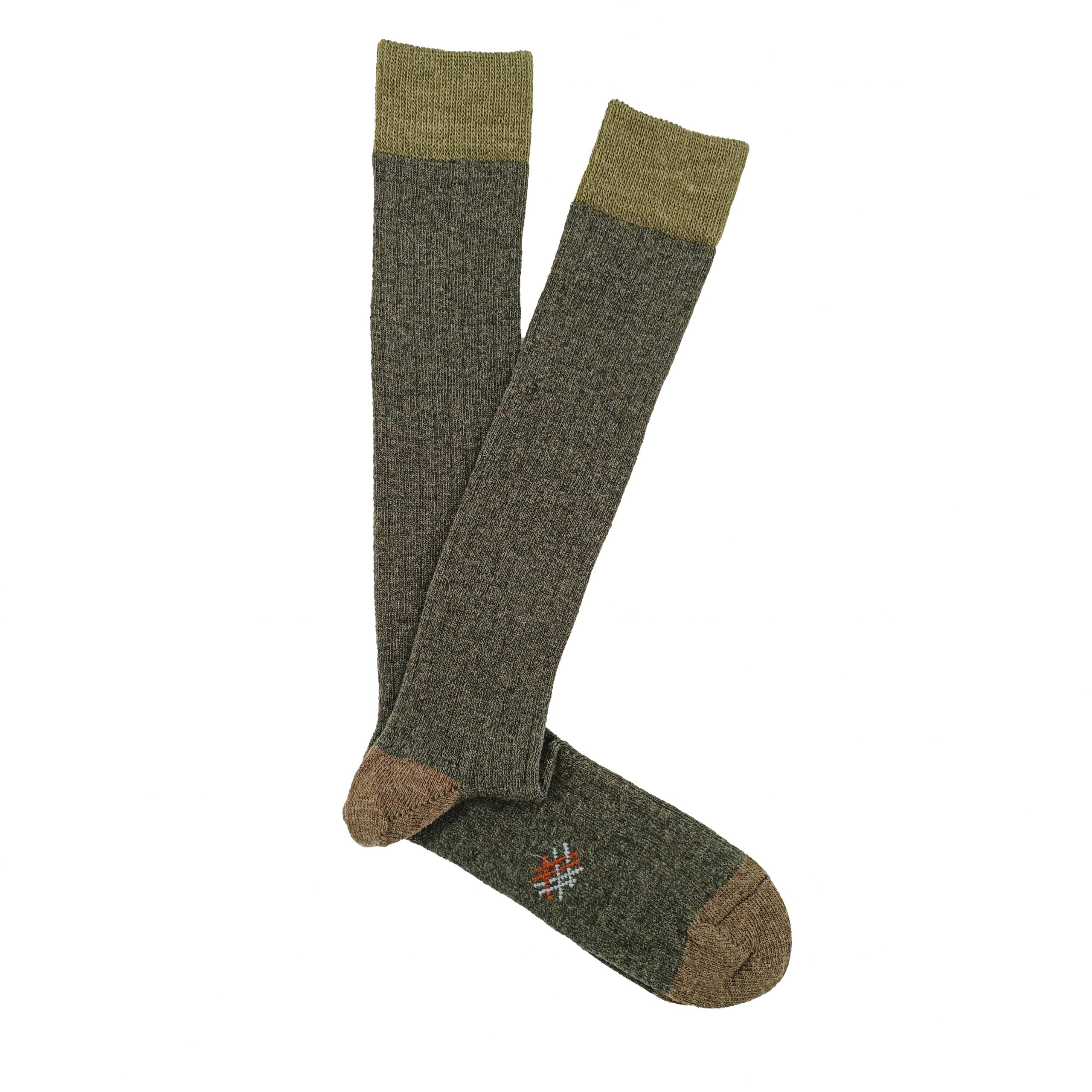 Calcetín Caña Alta Lana Verde Caza