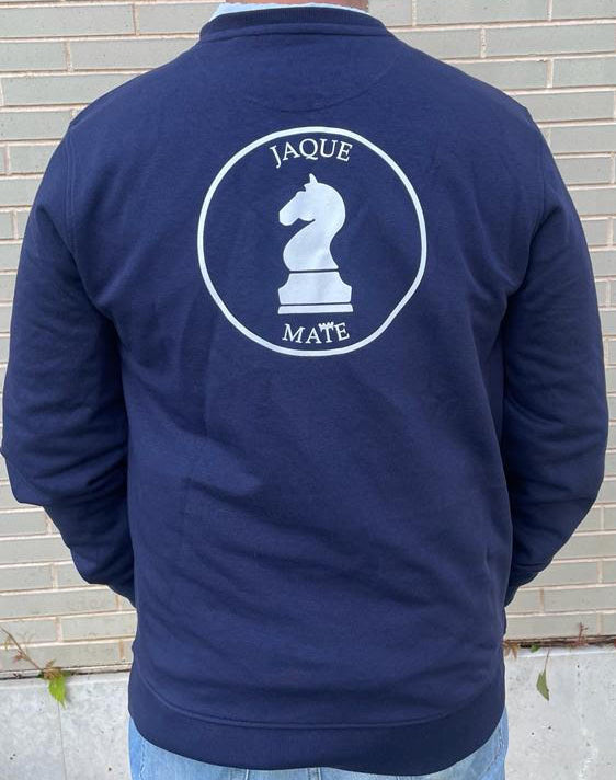 Sudadera Azul Marino Logo Trasero Blanco
