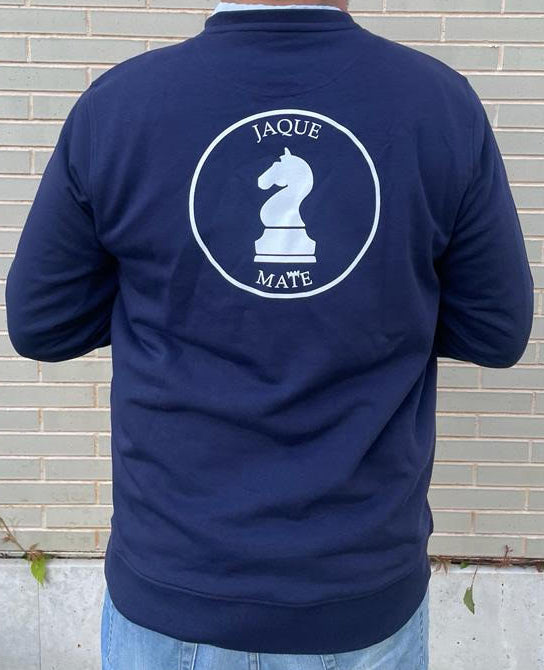 Sudadera Azul Marino Logo Trasero Blanco
